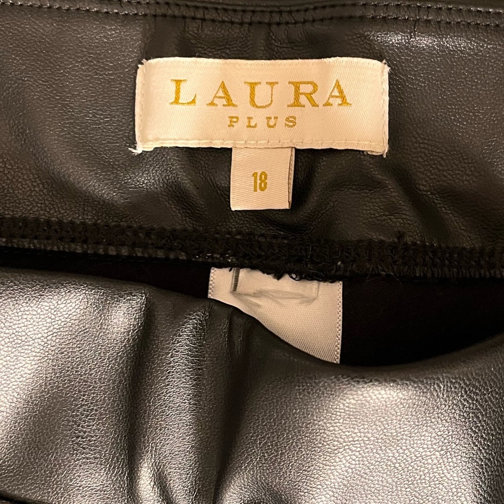 💕💕2XHost pick💕💕LAURA Black slip on Faux Leather Leggings - Picture 6 of 6